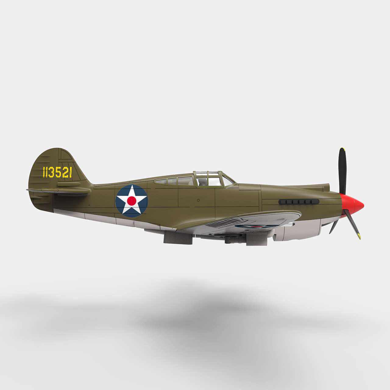 Curtiss P-40B Warhawk | Visto de Lado