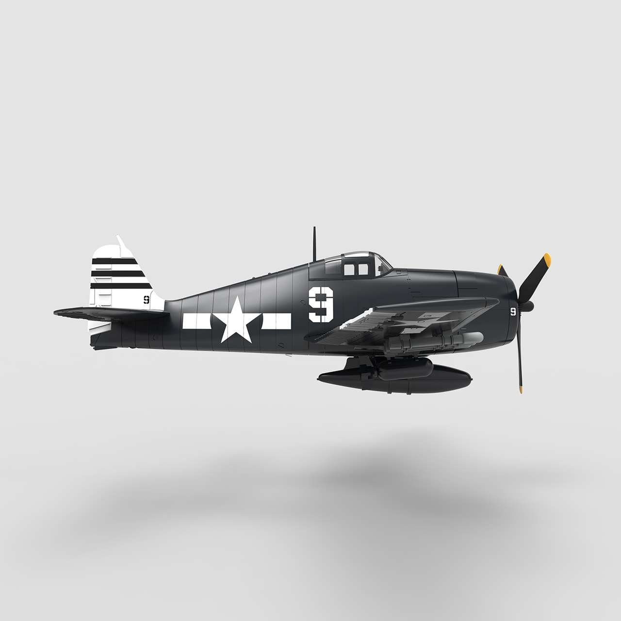 Grumman F6F Hellcat | Visto de Lado