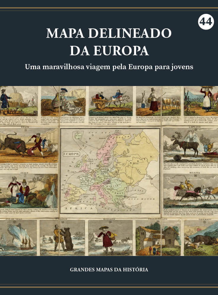 Mapa delineado da Europa, c. 1820 - Uma maravilhosa viagem pela Europa para jovens