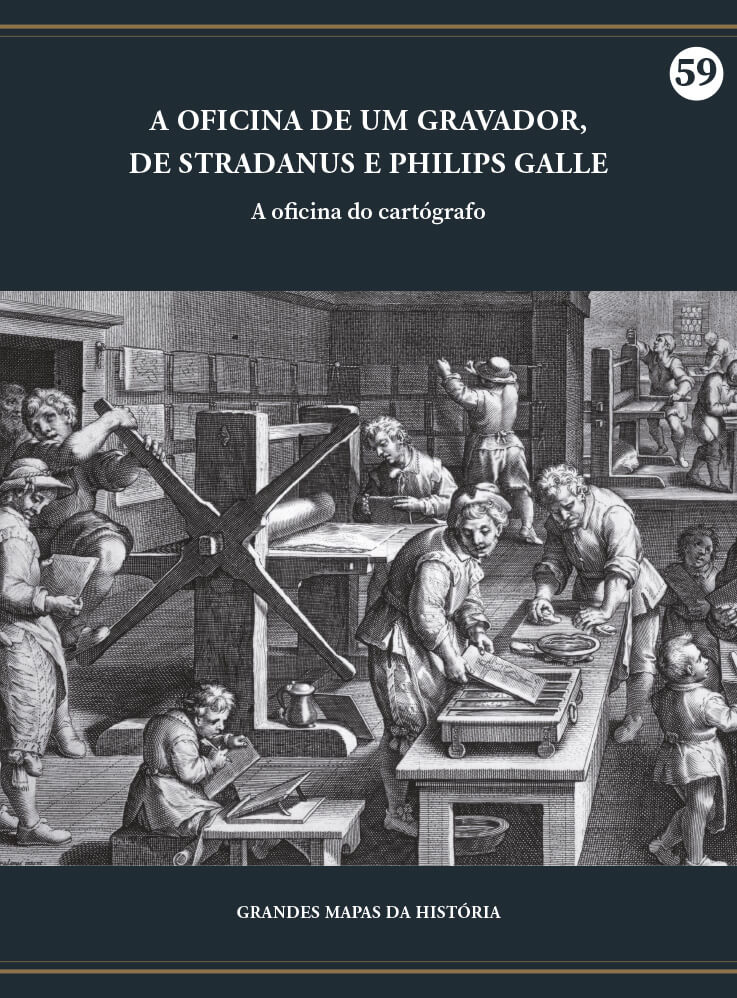 A oficina de um gravador, de Stradanus e Philips Galle, 1600 - A oficina do cartógrafo